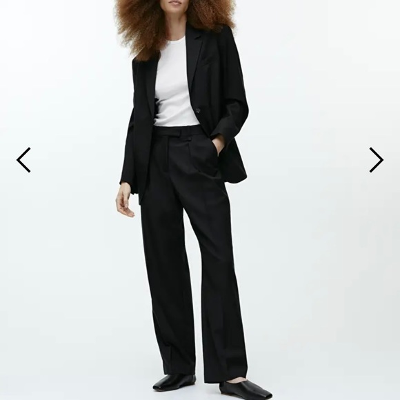 NWOT ARKET Hopsack Wool Trousers in Black - Picture 1 of 9